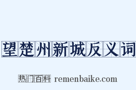 望楚州新城反义词是什么意思的图片